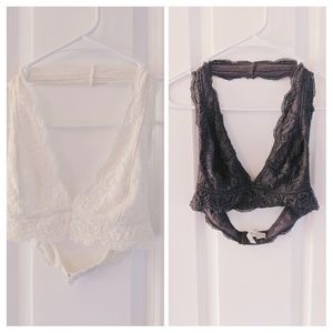Urban outfitters lace halter bralettes